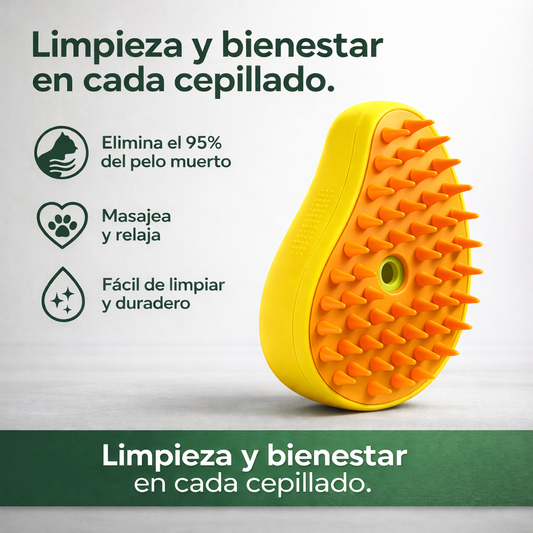 🟢Cepillo A Vapor Para Mascotas 3 en 1