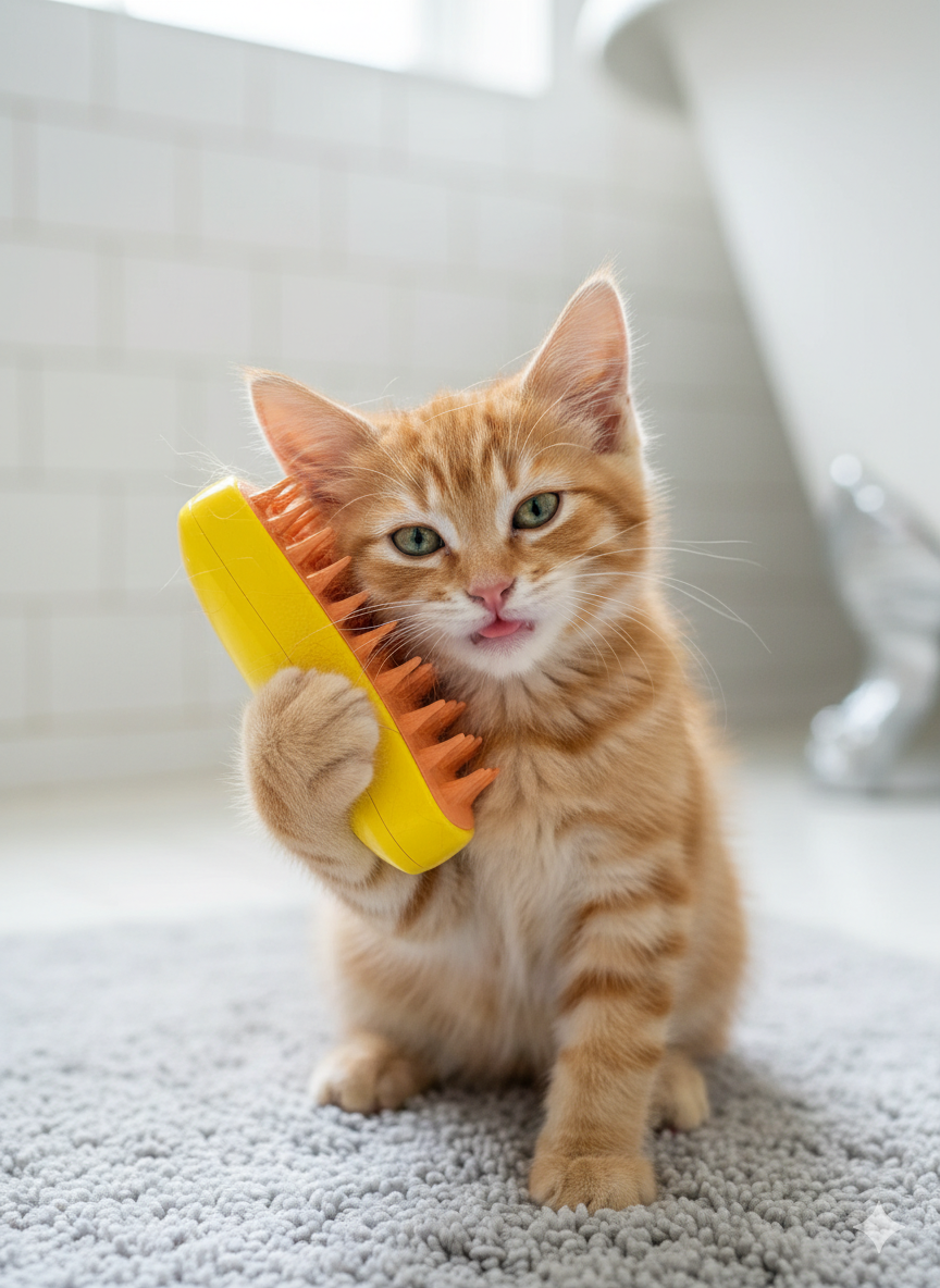 🟢Cepillo A Vapor Para Mascotas 3 en 1